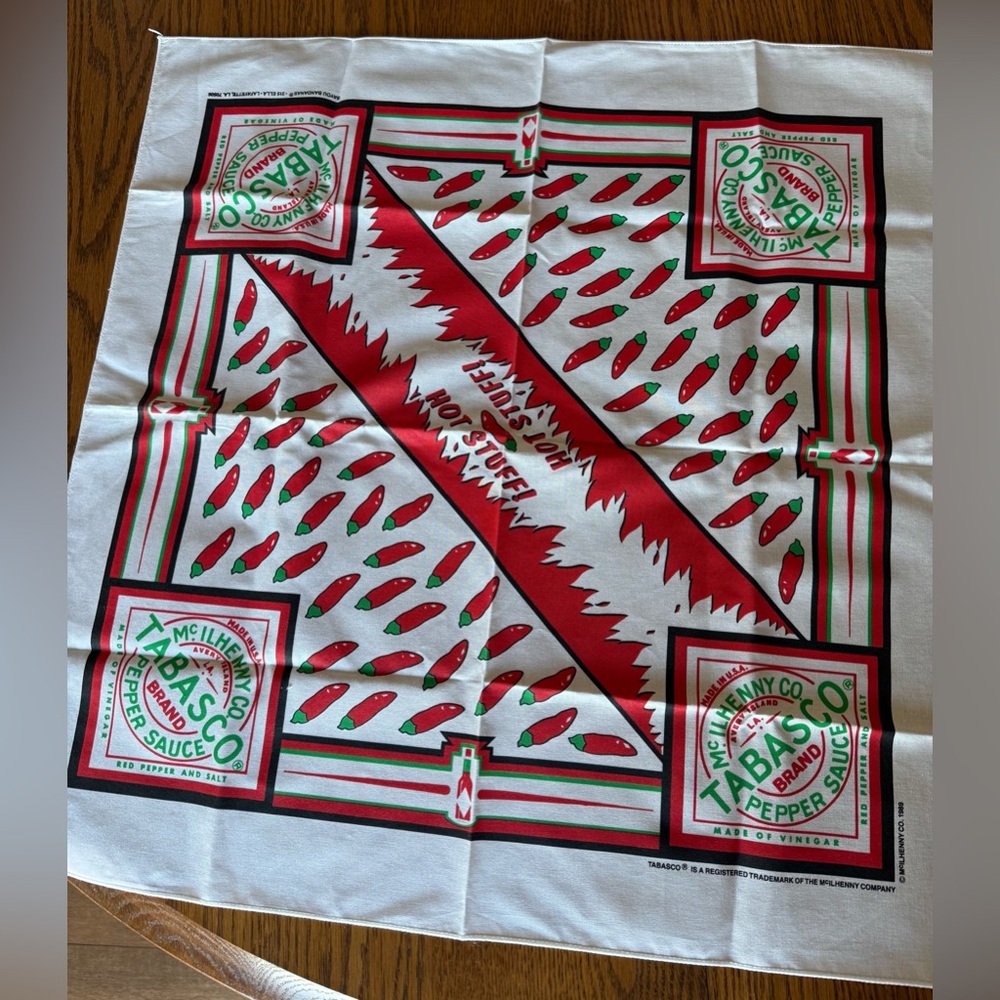 Tabasco Peppers White Red and Green Bandana